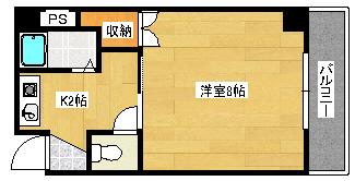 ハーモニー光町(1K/4階)の間取り写真