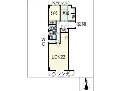シルキーハウスHORI(2LDK/5階)の間取り写真