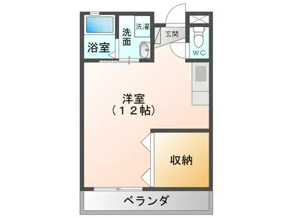 ブリッジゲート S(ワンルーム/1階)の間取り写真