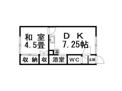 フラワーハイツ(1DK/2階)の間取り写真