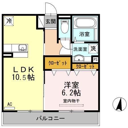 ヒカリエ(1LDK/2階)の間取り写真