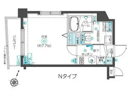 フェニックス西蒲田(1K/5階)の間取り写真