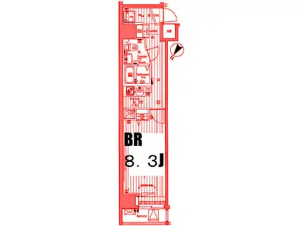 メイクスデザイン川崎III(1K/8階)の間取り写真