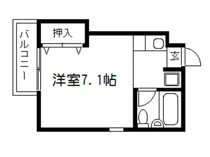 ラルン柏野(1K/3階)の間取り写真