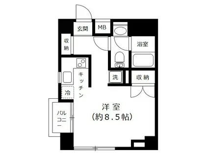 プラザスズキ(ワンルーム/4階)の間取り写真