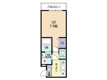 SPAZIO津田沼(1K/3階)の間取り写真