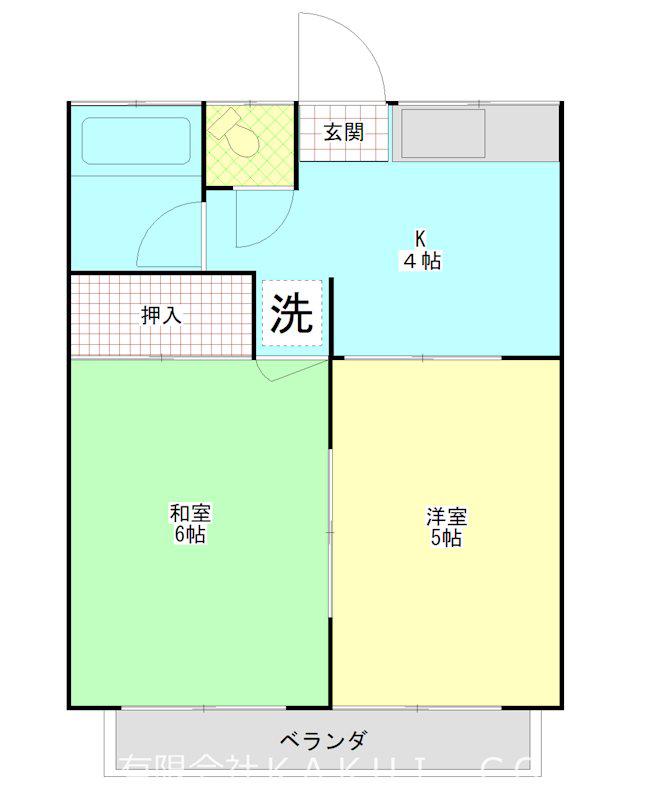 クローバーハイム(2K/2階)の間取り写真