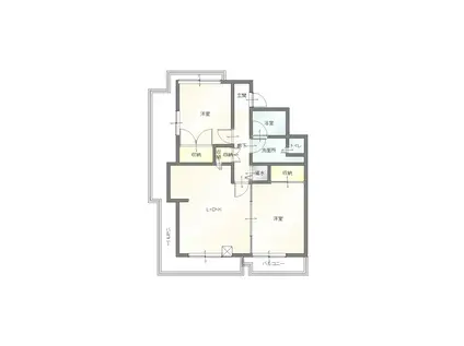 シャルム四ツ谷(2LDK/4階)の間取り写真