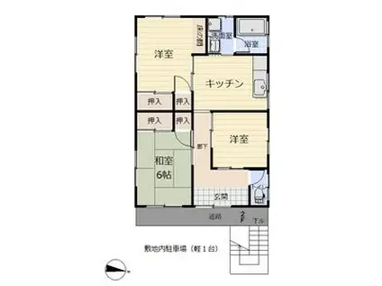 サングリーン大岩(3DK/2階)の間取り写真