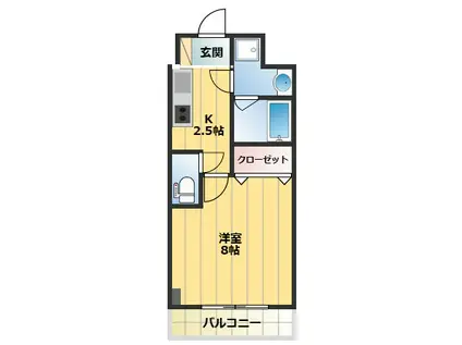 フローラ東戸塚(1K/3階)の間取り写真