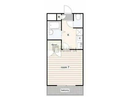 KENT HOUSE(1K/2階)の間取り写真