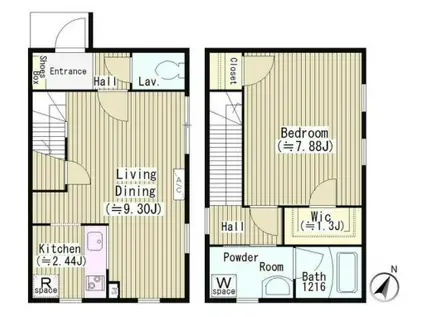 ファレール参宮橋(1LDK/1階)の間取り写真