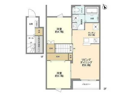 SPECTAS55(2LDK/2階)の間取り写真
