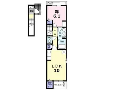 ミルティーユ(1LDK/2階)の間取り写真