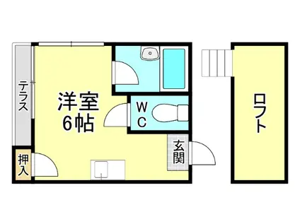 シティ嵐山I(ワンルーム/2階)の間取り写真