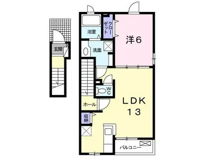 メゾン・サンパティーク(1LDK/2階)の間取り写真