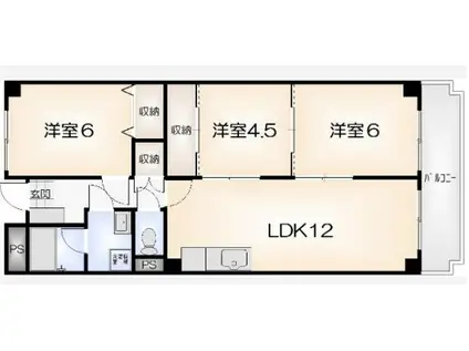 パレス千松(3LDK/3階)の間取り写真