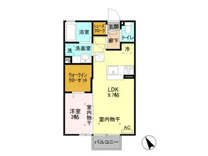 メゾン・ド・リス(1LDK/1階)の間取り写真