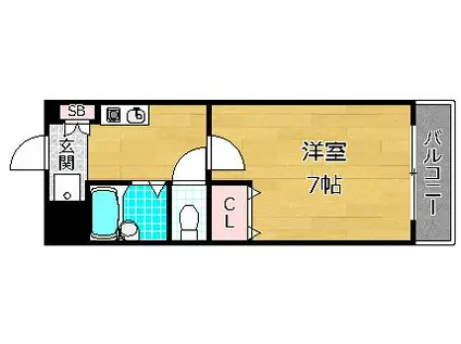 アルファクラージュII(1K/4階)の間取り写真