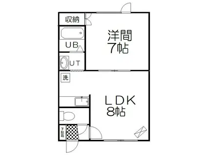 ハイツ雄飛(1LDK/2階)の間取り写真