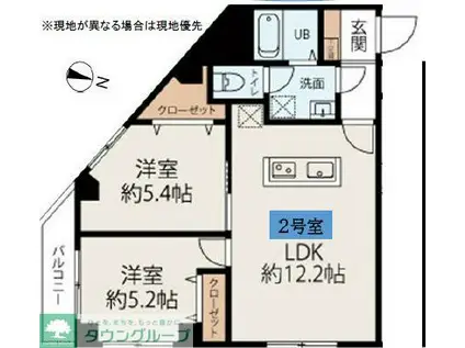 CONNECT PARK HILLS 本郷町(2LDK/3階)の間取り写真