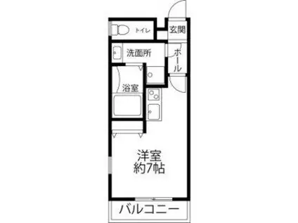 ワコーレヴィアーノスマ須磨寺(ワンルーム/1階)の間取り写真