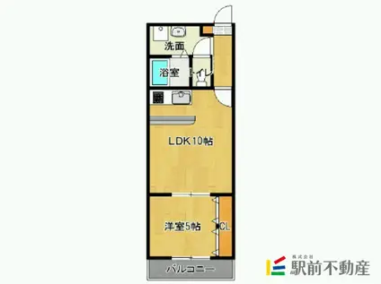 K FLAT IV(1LDK/4階)の間取り写真