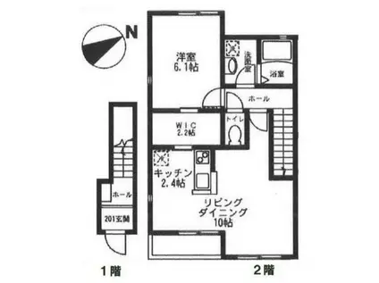 シェルティー菊名(1LDK/2階)の間取り写真