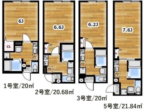 AMBITION南栗原(1K/2階)の間取り写真