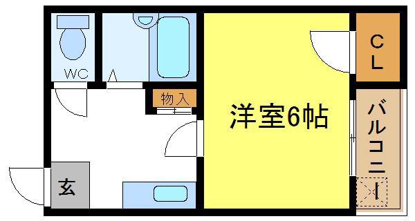 プレジデント鷹合(1K/3階)の間取り写真