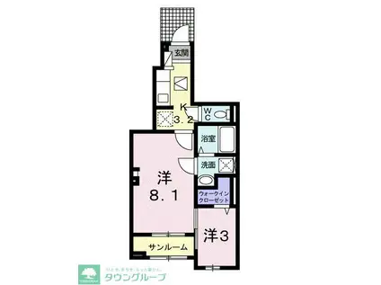 サクセス ツリー II(2K/1階)の間取り写真