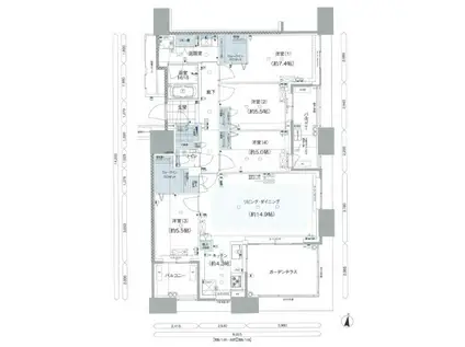 アイランドシティ オーシャン&フォレストタワーレジデンスウエスト(4LDK/3階)の間取り写真
