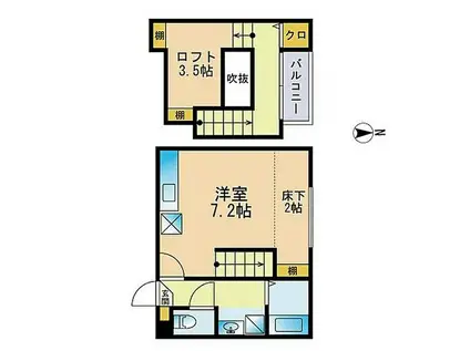 REXTAR西新(ワンルーム/1階)の間取り写真