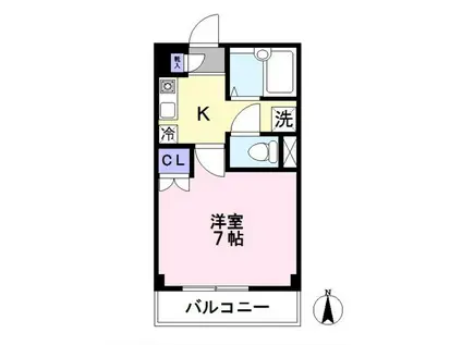 イーグルシティA棟(1K/1階)の間取り写真