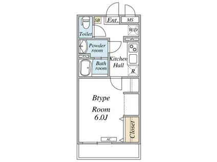 リブリ・西小岩(1K/1階)の間取り写真
