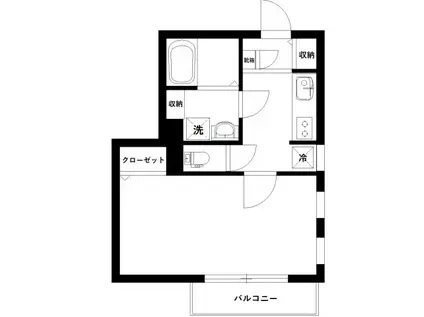 ガーデンサイド広尾(1K/2階)の間取り写真