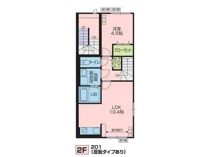 WOODSVALLEYIII(1LDK/2階)の間取り写真