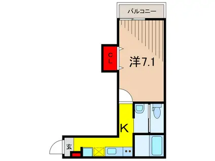 クルール エスポワール ネオ(1K/3階)の間取り写真