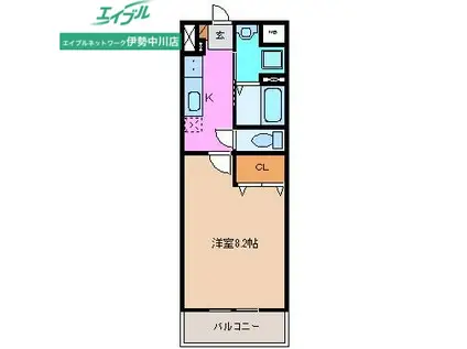 ブルースカイマンションX(1K/3階)の間取り写真