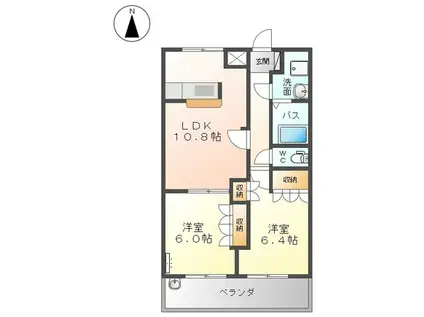 プリッツタウン(2LDK/2階)の間取り写真