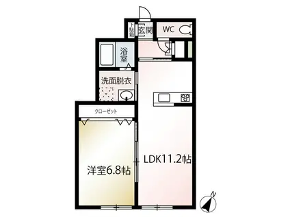 ストーンコート・クオーレ(1LDK/1階)の間取り写真