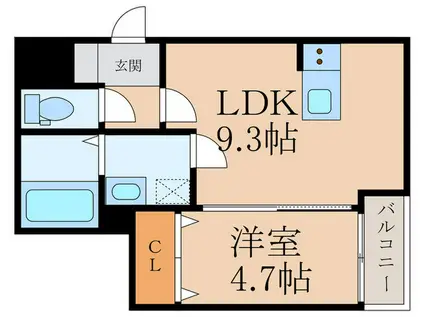 MG CRECIA(1LDK/2階)の間取り写真