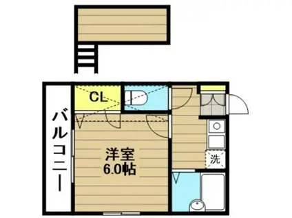 フルハウス(1K/2階)の間取り写真