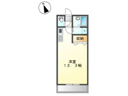 グリーンコート野里(ワンルーム/2階)の間取り写真