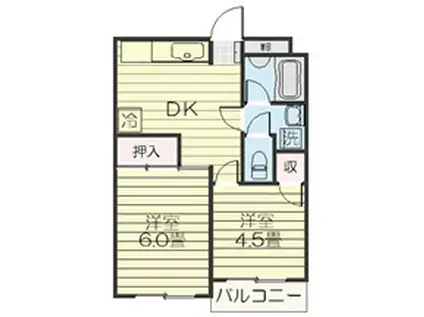 藤和マンション(2DK/1階)の間取り写真
