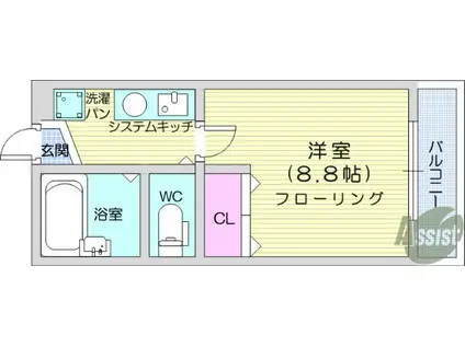 BRIO TERACCE 泉中央(1K/2階)の間取り写真