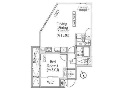 オジオ西荻窪2(1LDK/3階)の間取り写真