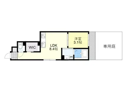 S-MOVE大阪鶴見(1LDK/1階)の間取り写真