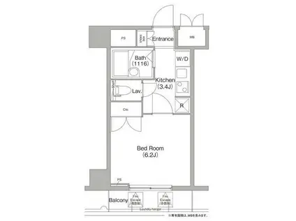 コンフォリア芝浦キャナル(1K/5階)の間取り写真