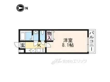 フラッティ大徳寺南(1K/3階)の間取り写真